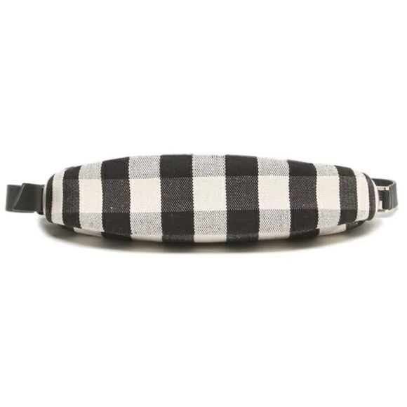 Kate Spade Smile Shoulder Bag Black Gingham Small Leather Fabric Zip Top White - Picture 8 of 10